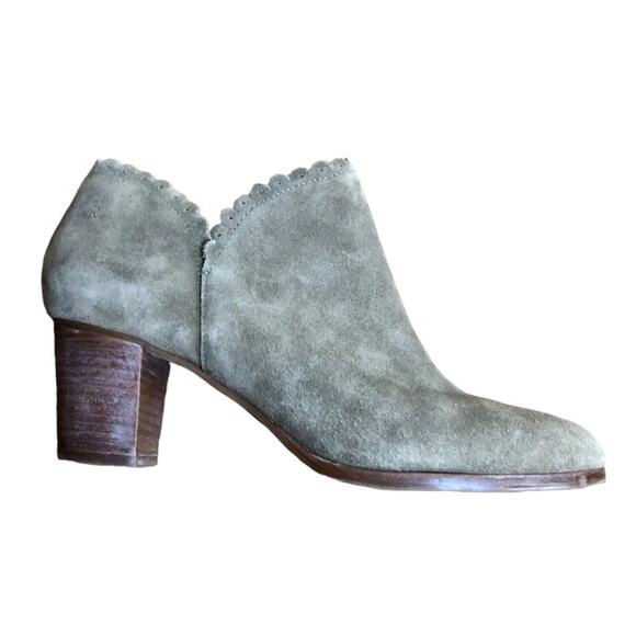 Jack Rogers Marianne Suede Scalloped Trim Ankle Boots Size 9 - Picture 1 of 9